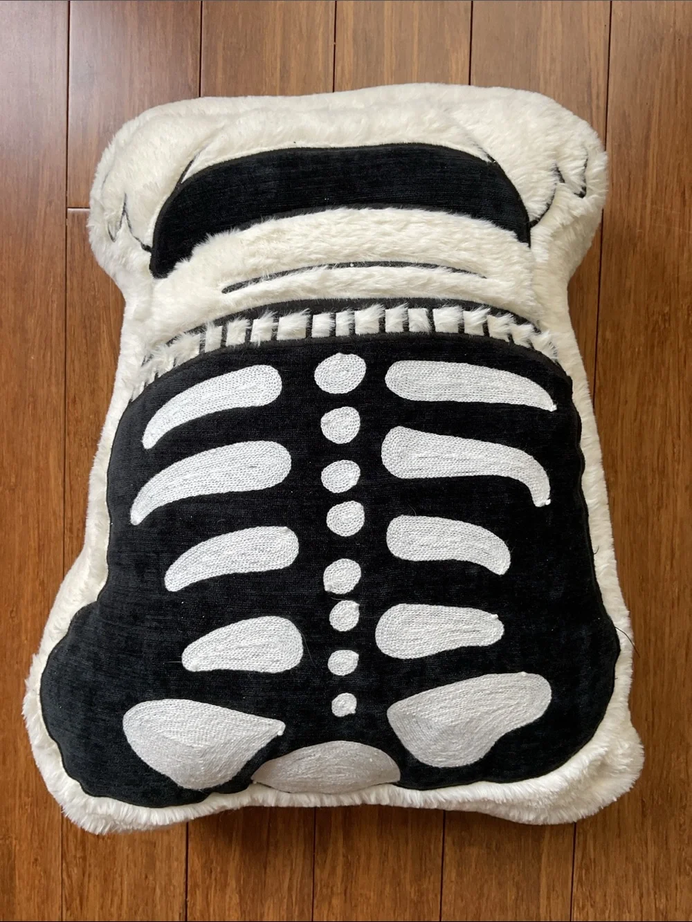 Halloween Skeleton Pug Dog Costume Throw Pillow